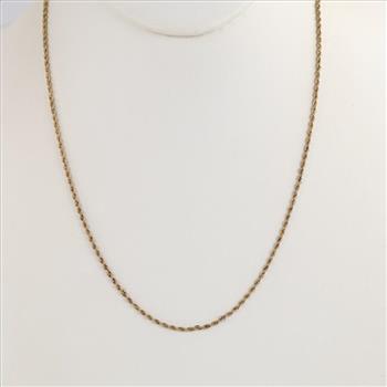 10kt Gold Rope Chain Necklace