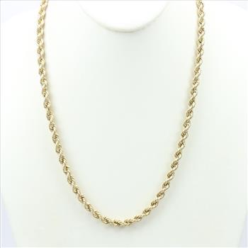 10kt Gold Rope Chain Necklace