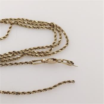 10kt Gold Rope Chain Necklace