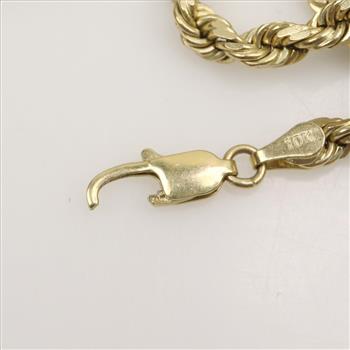 10kt Gold Rope Chain Necklace