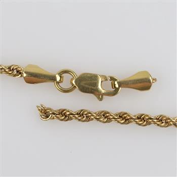 10kt Gold Rope Link Necklace