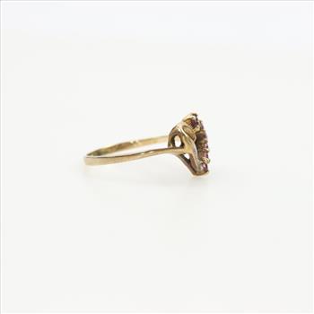 10kt Gold Ruby Diamond  Heart Ring