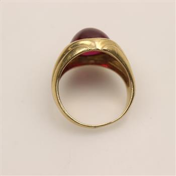 10kt Gold Ruby Dome Signet Ring