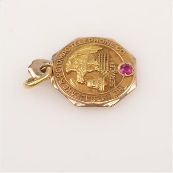 10kt Gold Ruby Pendant