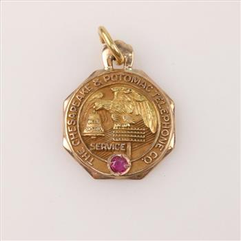 10kt Gold Ruby Pendant