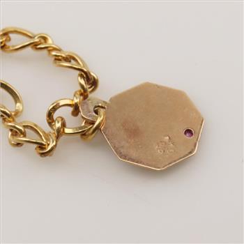 10kt Gold Ruby Pendant Bracelet