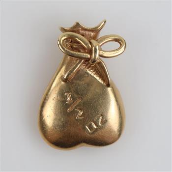 10kt Gold Sack Pendant