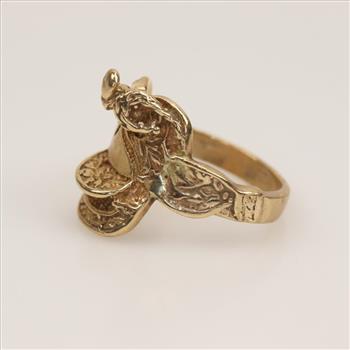10kt Gold Saddle Ring