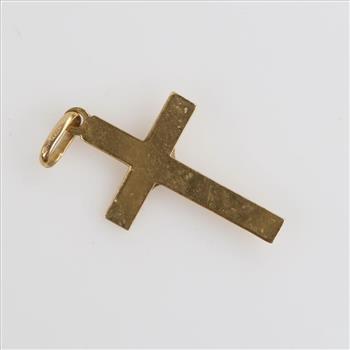 10kt Gold Semi Hollow Religious Cross Pendant