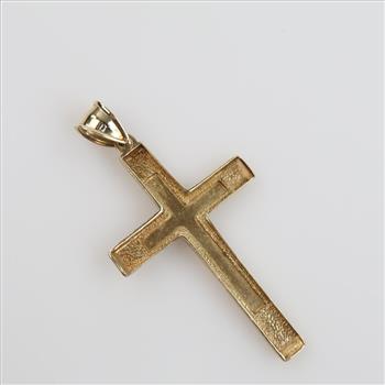 10kt Gold Semi-hollow Cross Pendant