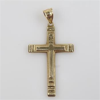 10kt Gold Semi-hollow Cross Pendant