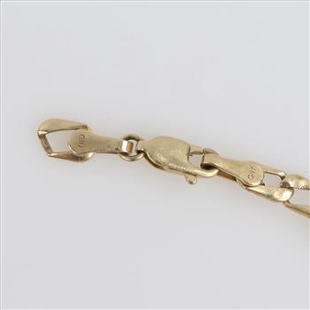 10kt Gold Semi-hollow Curb Chain Name Plate Bracelet