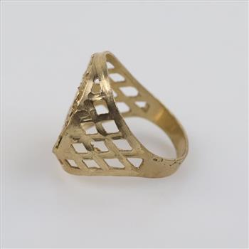 10kt Gold Shield Filigree Ring