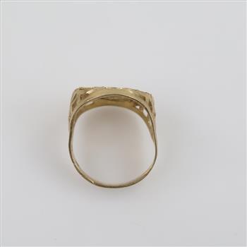10kt Gold Shield Filigree Ring