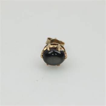 10kt Gold Single Black Star Sapphire Stud Earring