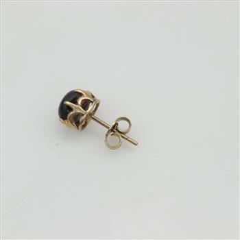 10kt Gold Single Black Star Sapphire Stud Earring