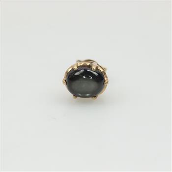 10kt Gold Single Black Star Sapphire Stud Earring
