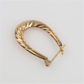 10kt Gold Single Hollow Hoop Earring