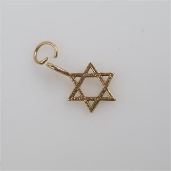 10kt Gold Star Of David Religious Pendant