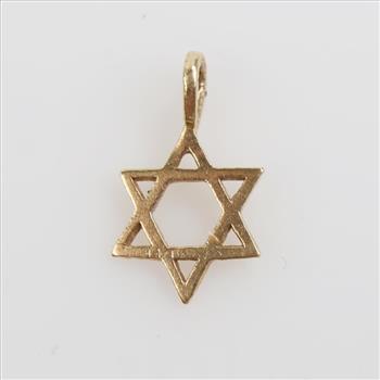 10kt Gold Star Of David Religious Pendant