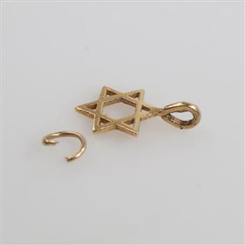 10kt Gold Star Of David Religious Pendant