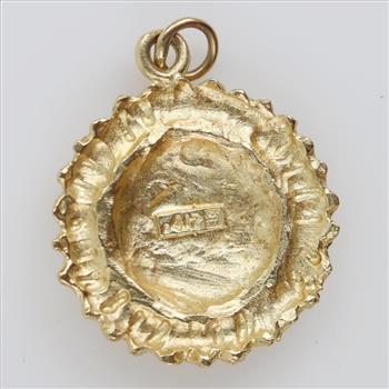 10kt Gold Sunflower Pendant