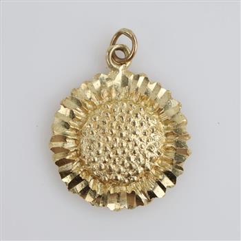 10kt Gold Sunflower Pendant