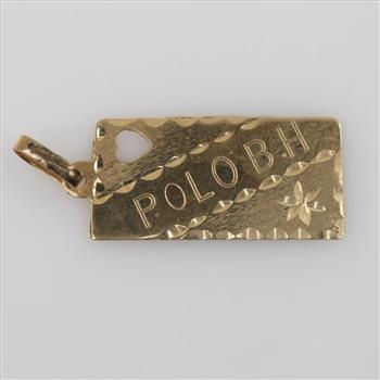 10kt Gold Tag Pendant