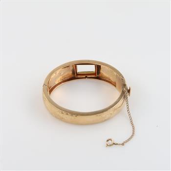 10kt Gold Tapered Cuff Style Watch Bracelet