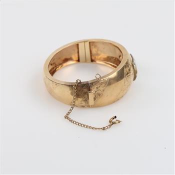 10kt Gold Tapered Cuff Style Watch Bracelet