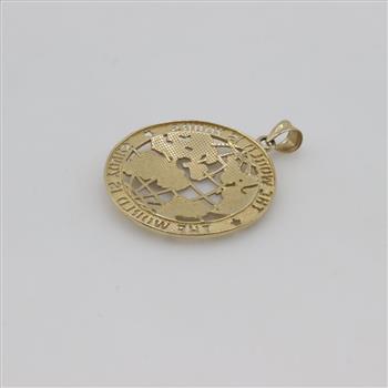 10kt Gold The World Is Yours Pendant