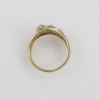10kt Gold Three Band Diamond Ring