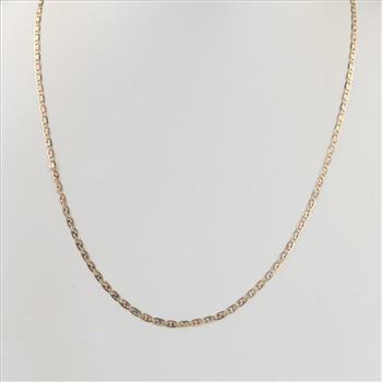 10kt Gold Tri-color Anchor Chain Necklace