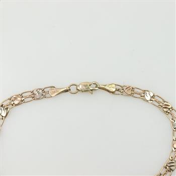 10kt Gold Tricolor Bracelet