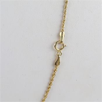 10kt Gold Tri-color Hollow Rope Chain Necklace