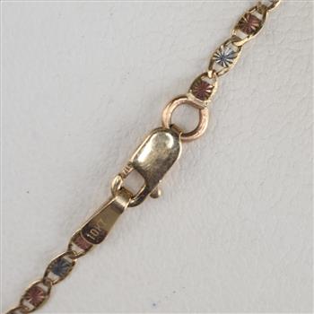 10kt Gold Tri-color Mariner Chain Necklace