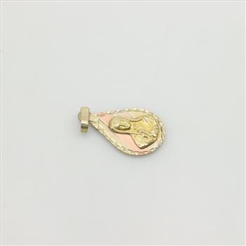 10kt Gold Tri-color Religious Pendant