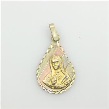 10kt Gold Tri-color Religious Pendant
