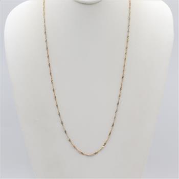 10kt Gold Tri-color Singapore Chain Necklace