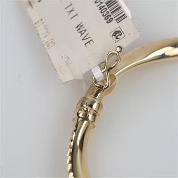 10kt Gold Twisted Hollow Bangle Bracelet