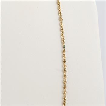 10kt Gold Twisted Rope Chain Hollow Necklace