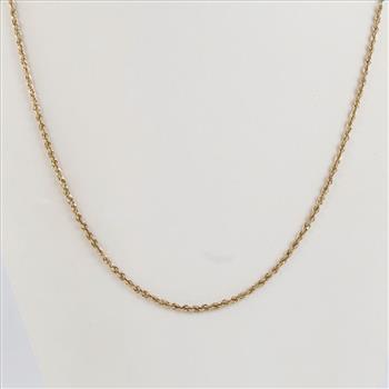 10kt Gold Twisted Rope Chain Hollow Necklace