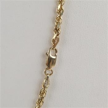 10kt Gold Twisted Rope Chain Link Necklace