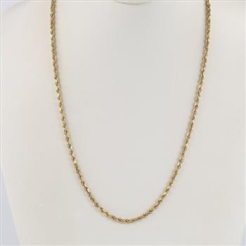 10kt Gold Twisted Rope Chain Link Necklace