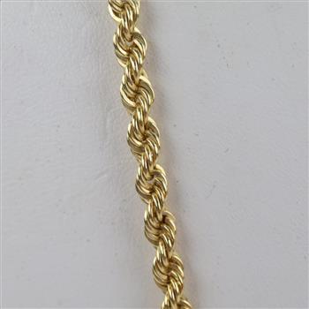 10kt Gold Twisted Rope Chain Necklace