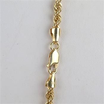 10kt Gold Twisted Rope Chain Necklace