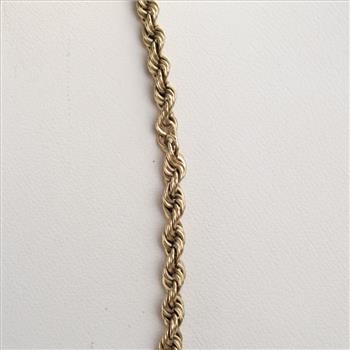 10kt Gold Twisted Rope Chain Necklace