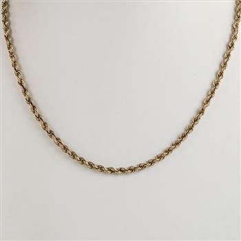 10kt Gold Twisted Rope Chain Necklace