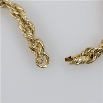 10kt Gold Twisted Rope Chain Necklace