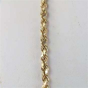 10kt Gold Twisted Rope Chain Necklace